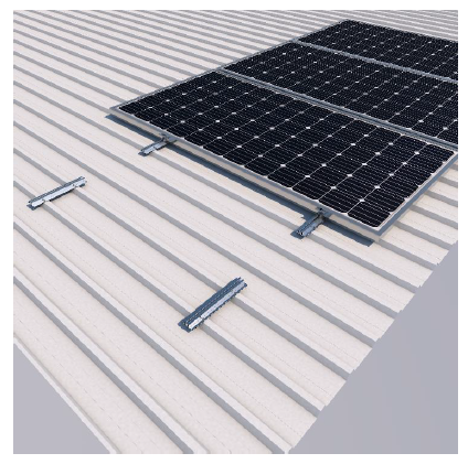 Supporto complanare microrail tetto lamiera verticale kit 2 moduli